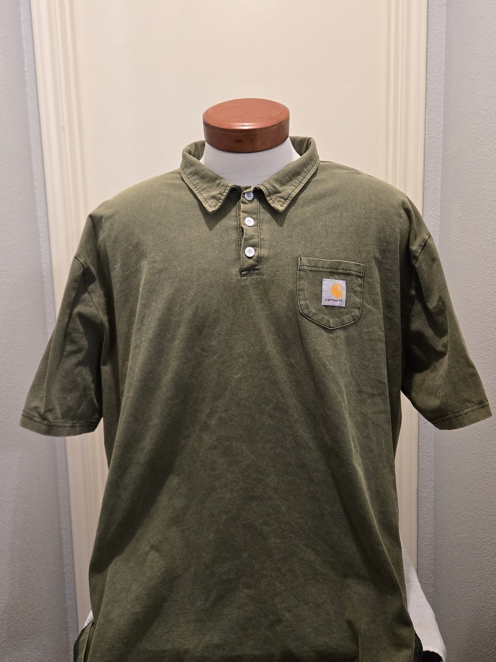 Carhartt Olive Green Short-Sleeve Pocket Polo Shirt, 3XL